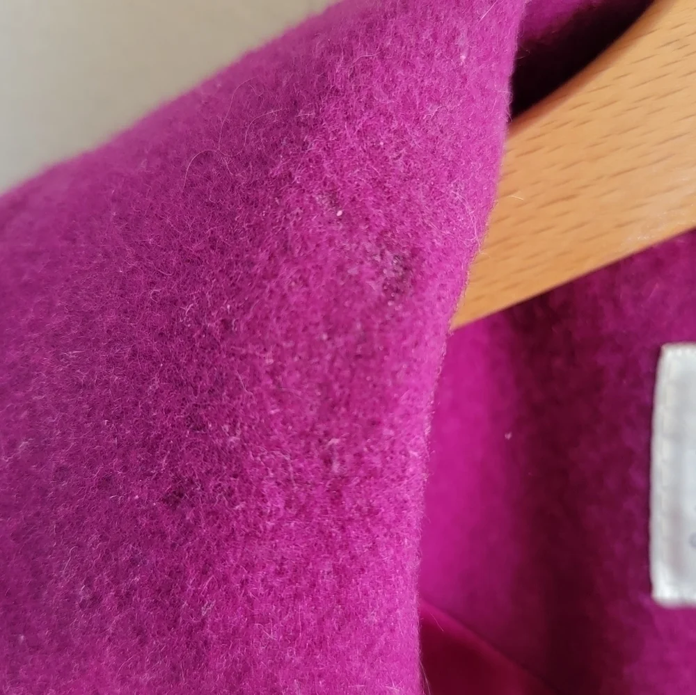 Vintage Mackintosh of New England Magenta Wool Button Front Coat